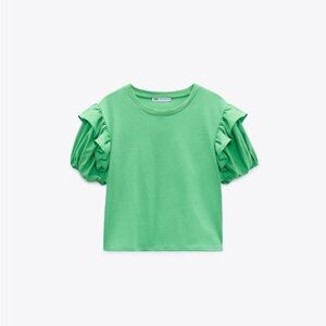 Emerald Green Zara crop top size medium